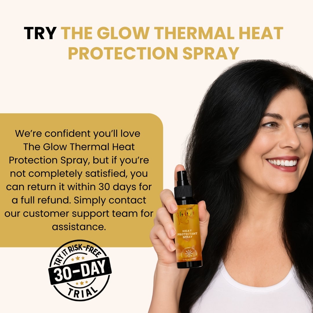 Glow Thermal Heat Protection Spray, 30-day trial offer.