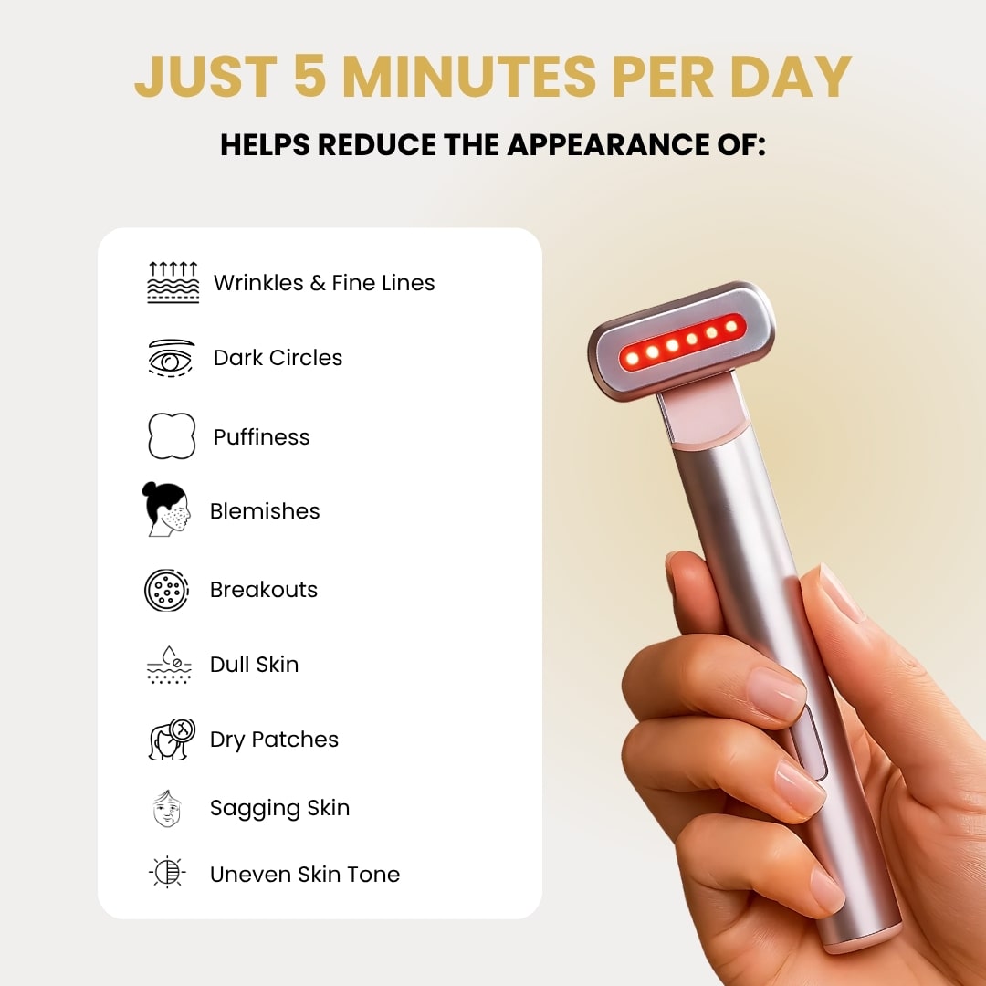 Benefits of using glow 4 in 1 wand just 5 minutes per day