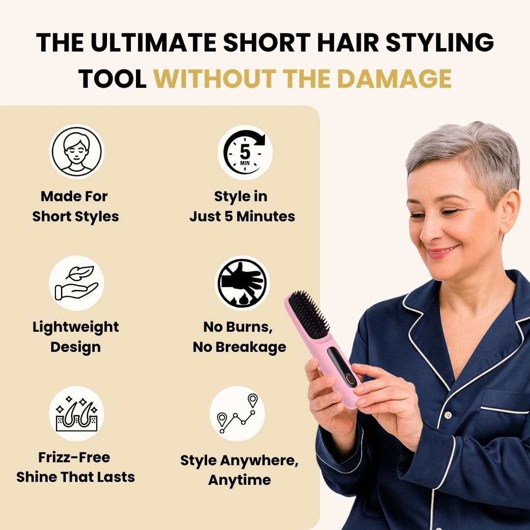 benefits of using  ultimate short hair styling tool-Glow Wave Heated Brush