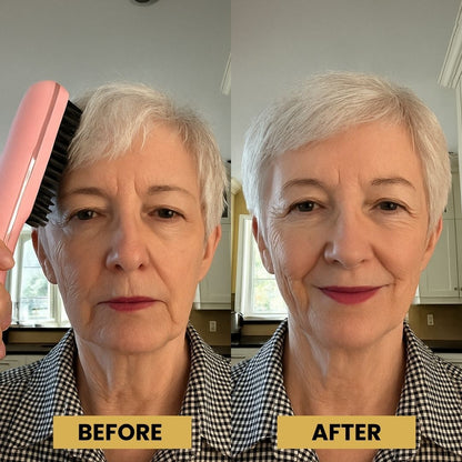 Glowcept wireless heated brush after and before results