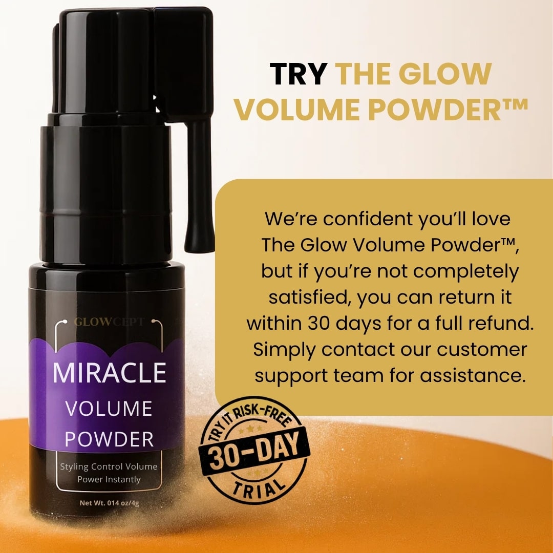 Glow Volume Powder bottle with 30-day trial offer.