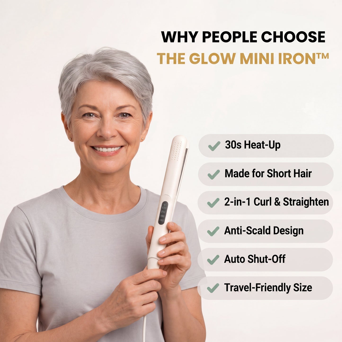 The Glow Mini Iron™ | Portable Mini-Styling Flat Iron